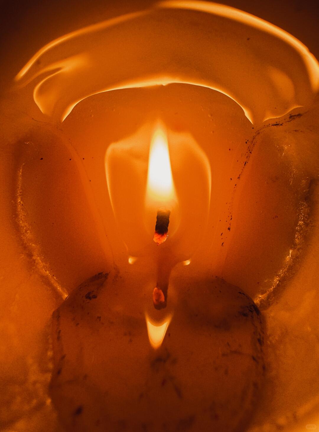 Warm candle flame
